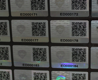Silvery Hologram Stickers Tamper Proved with Hexagon